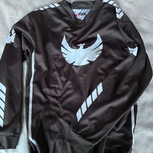 Kids Black jersey - mountain biking BLACK and white